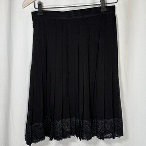 Bill Blass Vintage Mod Pleated USA Skirt Size 8 80s Lace Bottom Suit Skirt